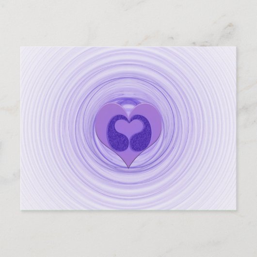 Carte Postale Vous manque Cœur Violet Double Spirale Art (Devant)