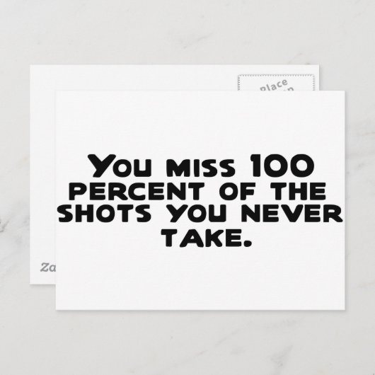 Carte Postale Vous manquez 100% des tirs que vous ne prenez jama (Devant / Derrière)