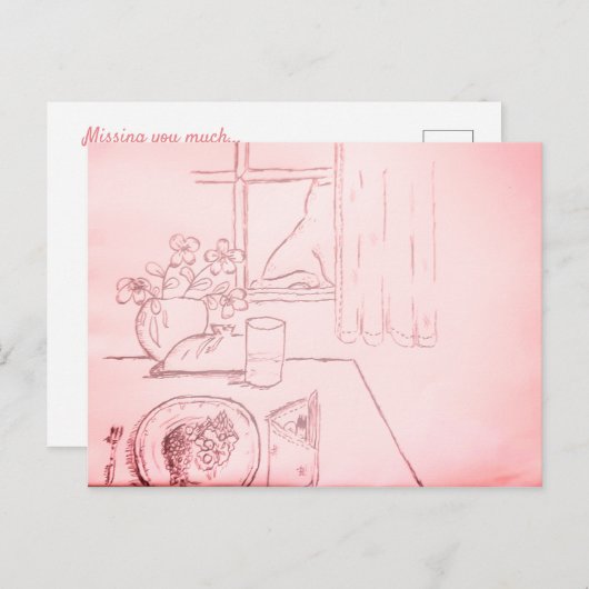 Carte Postale Vous manquez beaucoup... (Devant / Derrière)