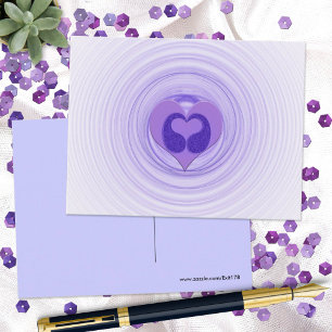 Carte Postale Vous manquez Double Cœur Violet Art Spirale