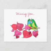 Carte Postale Vous manquez, Inséparables (Devant)