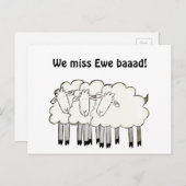 Carte Postale Vous manquez (jouer sur les mots) (Devant / Derrière)