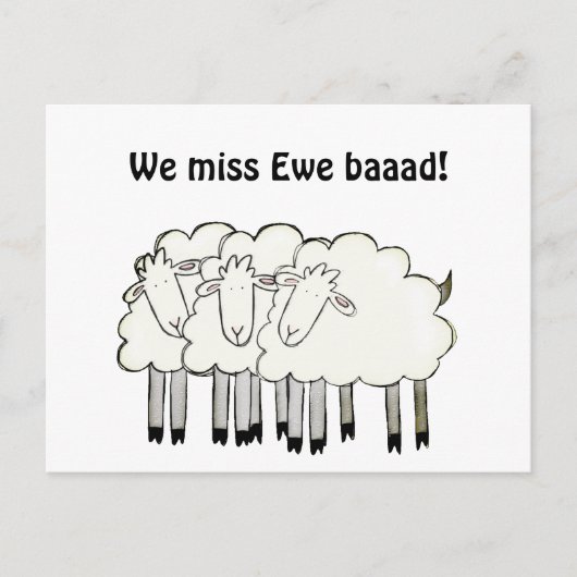 Carte Postale Vous manquez (jouer sur les mots) (Devant)