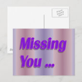 Carte Postale vous manquez violet (Devant / Derrière)