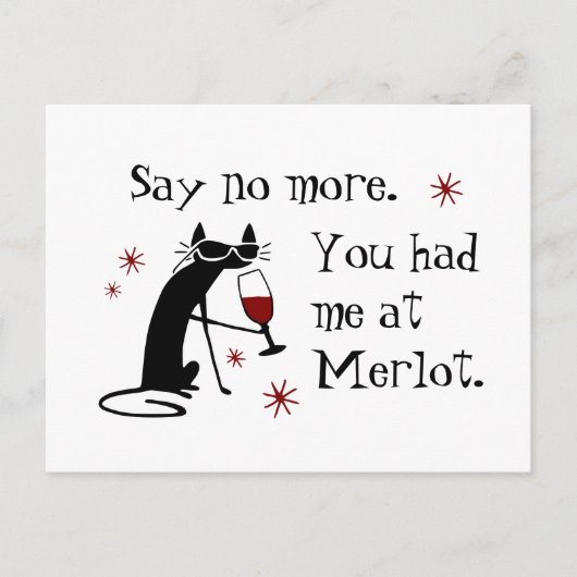 Carte Postale Vous m'avez eu à Merlot Funny Wine Pun (Devant)