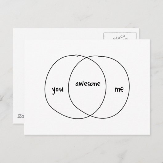 Carte Postale Vous Me Magnifique Diagramme Venn (Devant / Derrière)