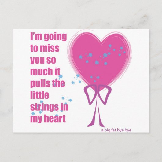 Carte Postale Vous me manquerez (Devant)