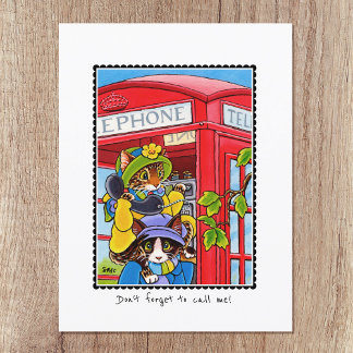 Carte Postale Vous me manquez Téléphone Funny Chat Personnalisé