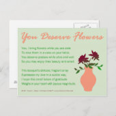 Carte Postale Vous méritez des fleurs (Devant / Derrière)