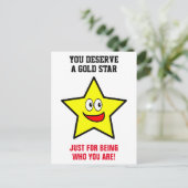 Carte Postale Vous Méritez Une Appréciation Gold Star (Debout devant)