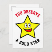 Carte Postale Vous Méritez Une Appréciation Gold Star (Devant / Derrière)