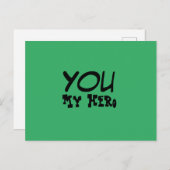 Carte Postale Vous, mon héros (Devant / Derrière)