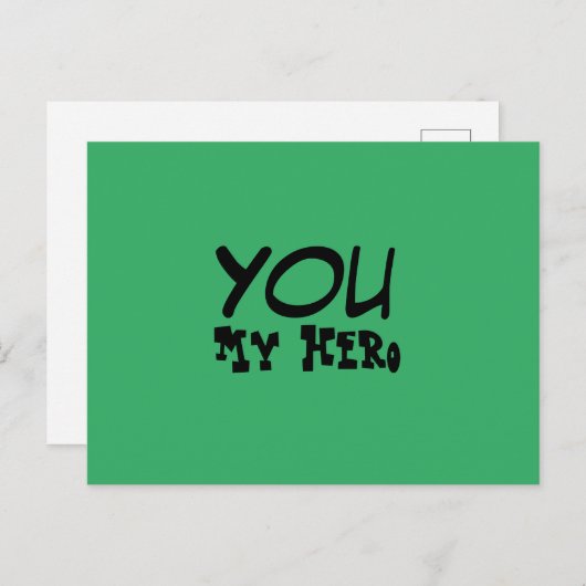 Carte Postale Vous, mon héros (Devant / Derrière)