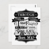 Carte Postale Vous n'avez aucun pouvoir sur moi (Devant / Derrière)