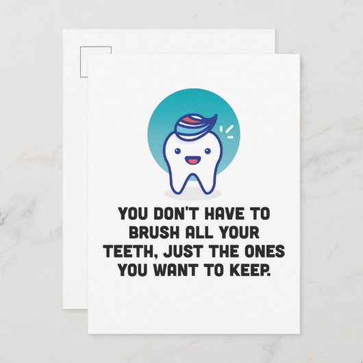 Carte Postale Vous n'avez pas à brosser toutes vos dents (Devant / Derrière)