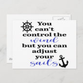 Carte Postale Vous ne pouvez pas contrôler le vent, ajustez vos (Devant / Derrière)