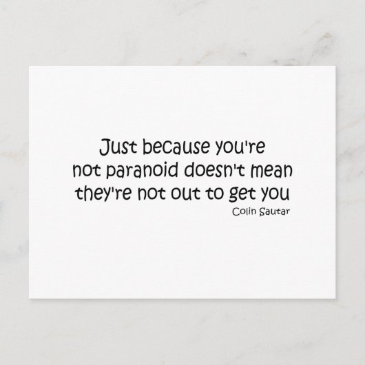 Carte Postale Vous n'êtes pas paranoïaque (Devant)