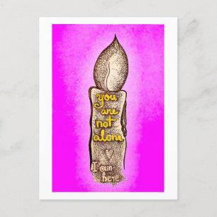 Carte Postale Vous n'êtes pas seul PINK amoureux de l'amitié cit