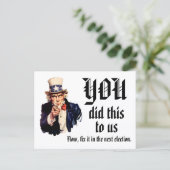 Carte Postale VOUS Nous avez fait ça (Debout devant)