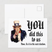 Carte Postale VOUS Nous avez fait ça (Devant / Derrière)