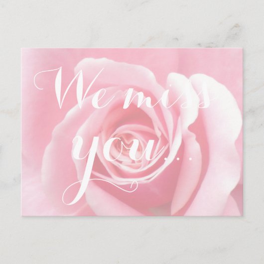 Carte Postale Vous nous manquez, écriture manuscrite Typographie (Devant)