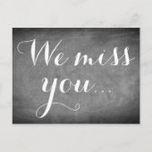 Carte Postale Vous nous manquez, écriture manuscrite Typographie (Devant)