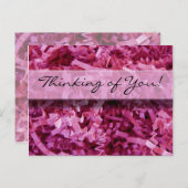 Carte Postale Vous penser Abstrait Papier Rose Déchiqueté Photo (Devant / Derrière)