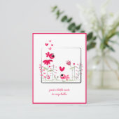Carte Postale Vous penser avec tendresse Oiseaux roses fantaisis (Debout devant)