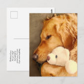 Carte Postale Vous penser Cute triste chien Retriever doré pour (Devant / Derrière)