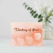 Carte Postale Vous penser de vous Ligne Orange de Coeur Abstrait (Debout devant)