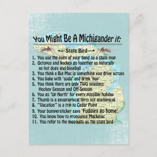 Carte Postale Vous Pourriez Être Un Michigander Si :