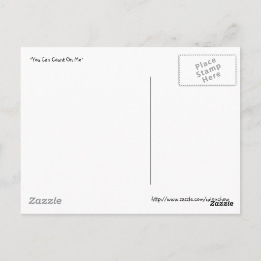 Carte Postale Vous Pouvez Compter Sur Moi (Dos)