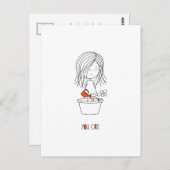 Carte Postale Vous Pouvez Joli Motivational Black & White Cartoo (Devant / Derrière)