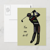 Carte Postale Vous pouvez le faire ! Golf, Sport, Motivation Mot (Devant / Derrière)