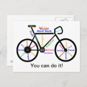 Carte Postale Vous pouvez le faire, Vélo Motivationnel, Vélo (Devant / Derrière)