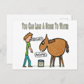 Carte Postale Vous Pouvez Mener Un Cheval À L'Eau (Devant / Derrière)