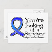 Carte Postale Vous regardez un survivant du cancer du côlon (Devant / Derrière)
