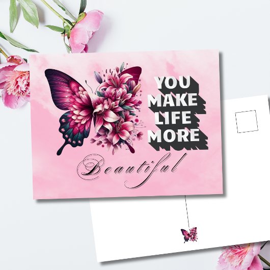 Carte Postale Vous Rendre La Vie Plus Beau Papillon Floral
