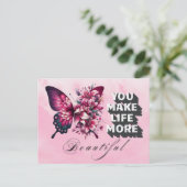 Carte Postale Vous Rendre La Vie Plus Beau Papillon Floral (Debout devant)