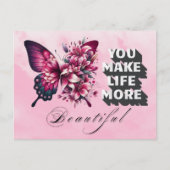 Carte Postale Vous Rendre La Vie Plus Beau Papillon Floral (Devant)