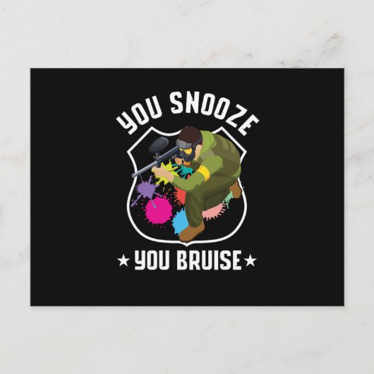 Carte Postale Vous Snooze You Bruise Paintball Player Marker Cad (Devant)