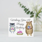 Carte Postale Vous souhaitant un joyeux anniversaire (Debout devant)