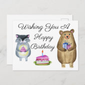 Carte Postale Vous souhaitant un joyeux anniversaire (Devant / Derrière)