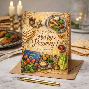 Carte Postale Vous souhaitant un Joyeux Pâque Élégant Vintage Or