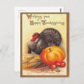 Carte Postale Vous souhaiter un Bon thanksgiving (Devant / Derrière)