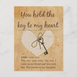 Carte Postale Vous tenez la clé de mon coeur