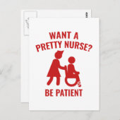 Carte Postale Vous Voulez Une Jolie Infirmière ? (Devant / Derrière)