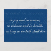 Carte Postale Vow mariage En Bleu Maladie (Devant)