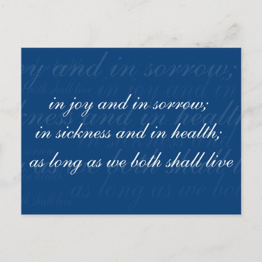 Carte Postale Vow mariage En Bleu Maladie (Devant)