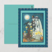 CARTE POSTALE VOWS DE CEMETERRE, SKELETON MARIAGE, MARÉE ET GROO (Devant / Derrière)
